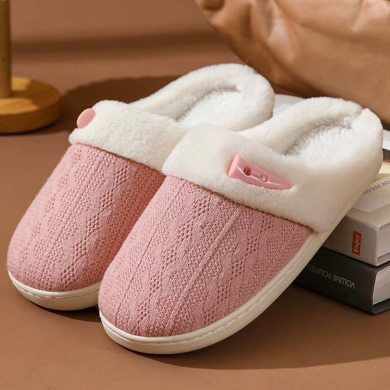 Трансграничная оптовая продажа хлопчатобумажных тапочек Баотоу пары мужчин и женщин теплые плоские тапочки повседневная домашняя мягкая подошва