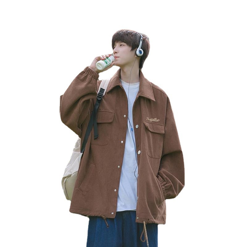 Workwear chaqueta de los hombres otoño nuevo BF estilo perezoso estilo japonés cityboy Hong Kong estilo moda marca ins suelta chaqueta casual