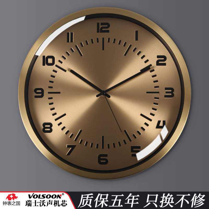 TQJ酒店大堂大号壁挂钟客厅时尚静音挂表挂墙简约时钟大尺寸钟表|undefined