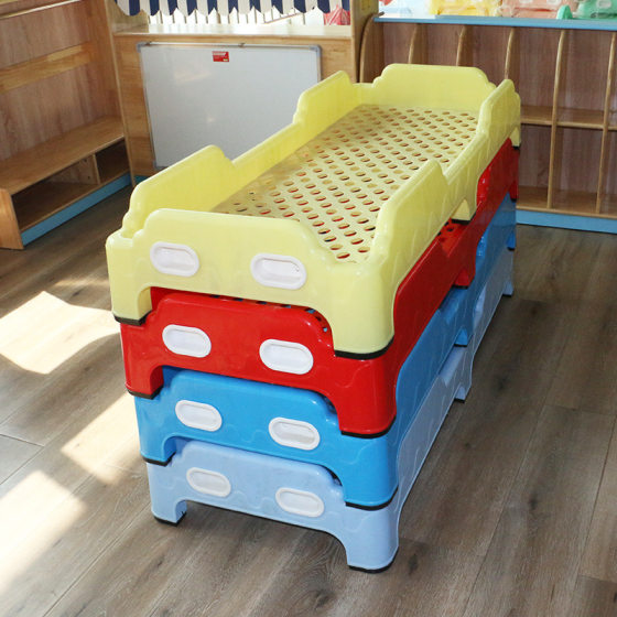 Children's Plastic Bed Trusteeship Small, Medium and Large Class Thickened Stacking Bed Kindergarten Nap Injection Molding Bed Kindergarten Stacking Bed