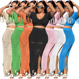 Vacances Plage Femmes Sexy Couleur Unie Spandex Ensembles De Pantalons Ensembles De Pantalons display picture 3