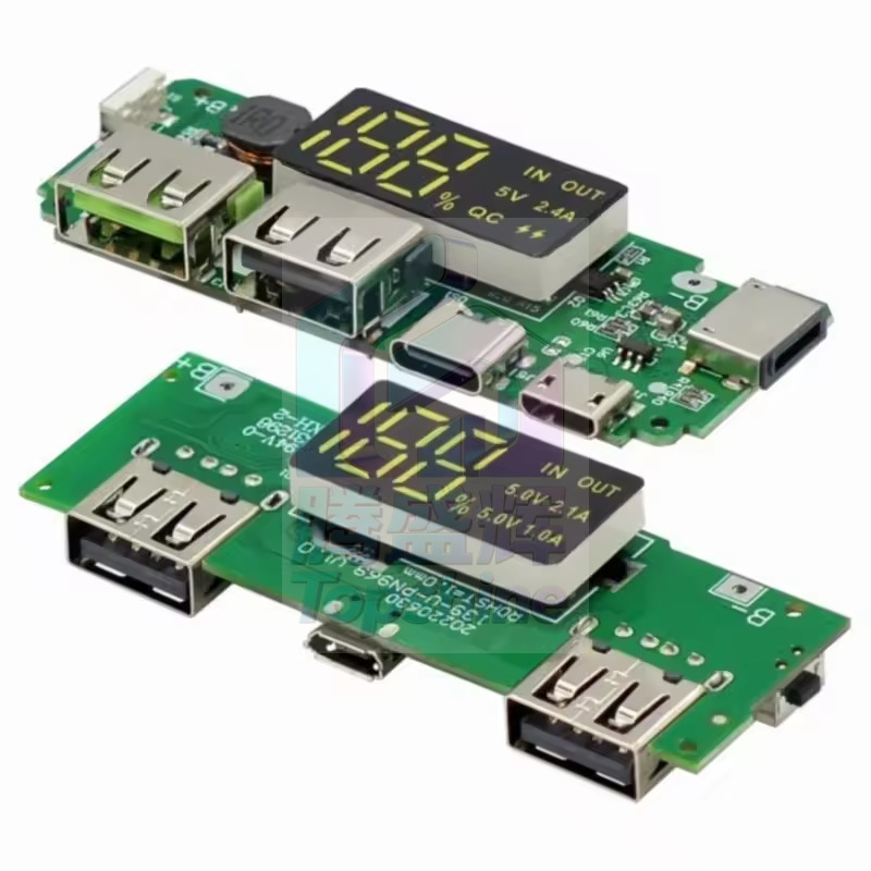 18650 Lithium Battery Digital Display Charging Module 5V2.4A 2A 1A Dual USB Output with Display Boost Module