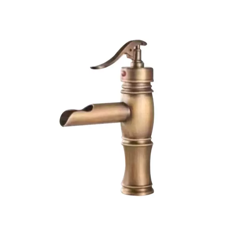 全铜厨房水龙头冷热水洗菜盆防溅仿古龙头水槽单孔面盆龙头不配管