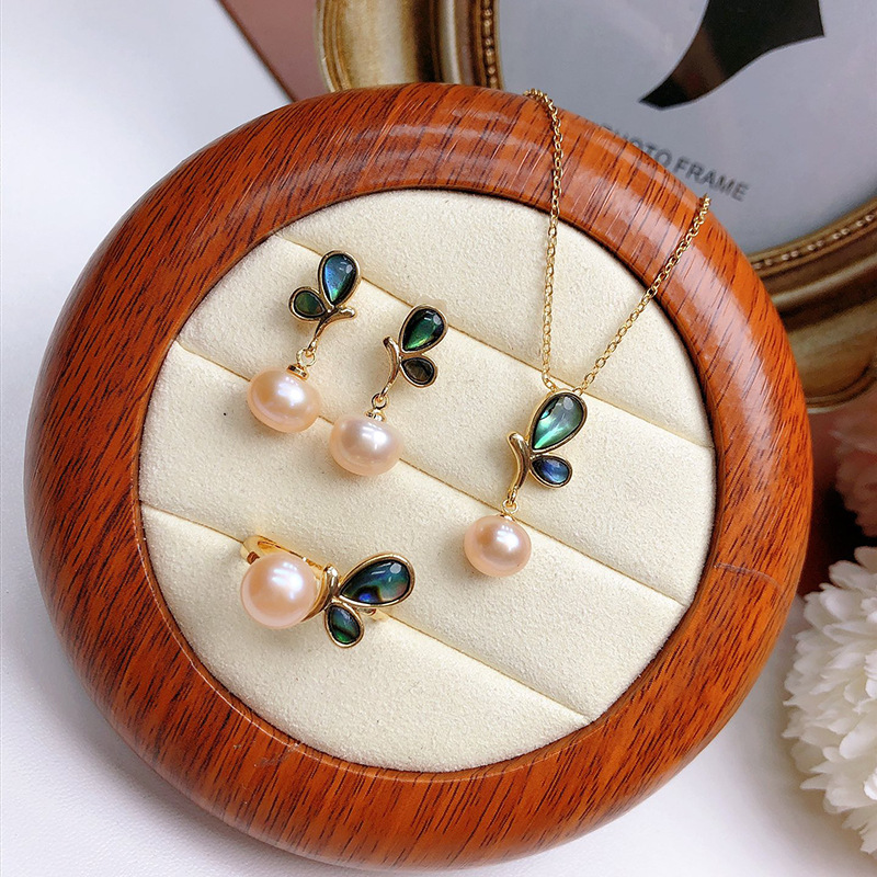 淡水珍珠镶嵌三件套