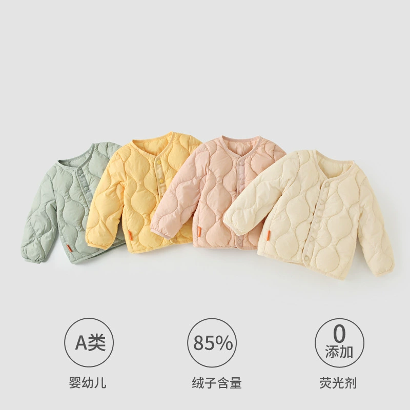 Детская лёгкая пуховая куртка 2025 года, новая модель осень-зима, тёплая куртка для мальчиков и девочек, подкладка для малышей, корейский стиль, для детей
