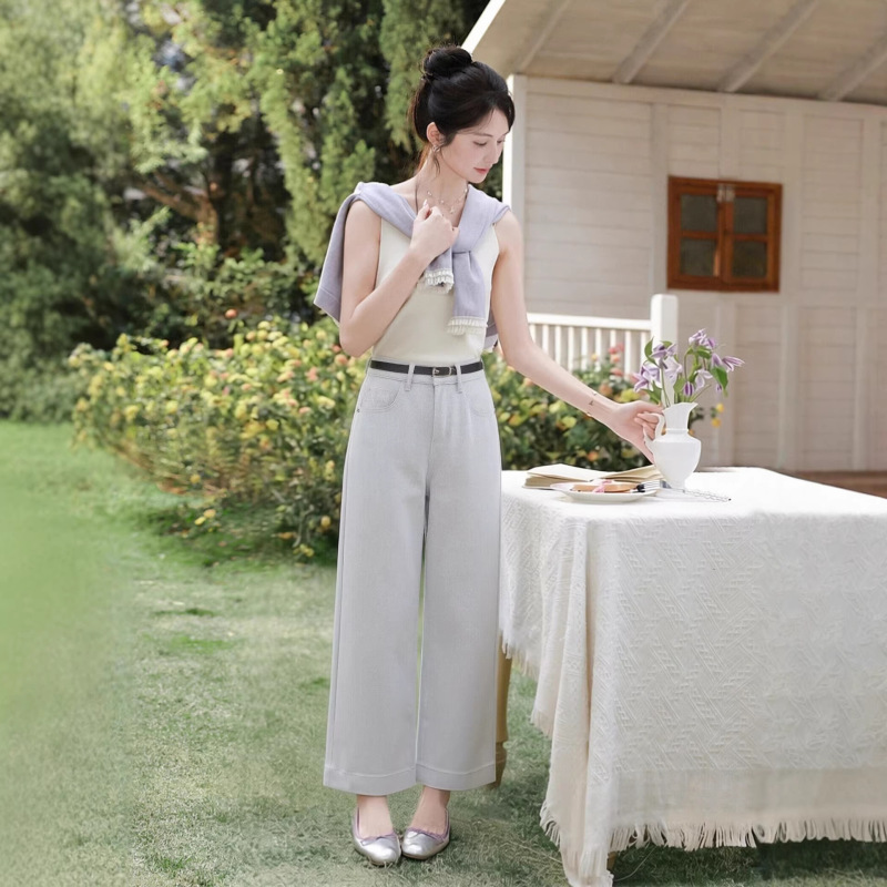 Straight-Leg Magic Pants! Nine-Point Straight-Leg Jeans for Petite Figures, Slimming and Leg-Lengthening, 2025 Spring New Versatile Style 1022
