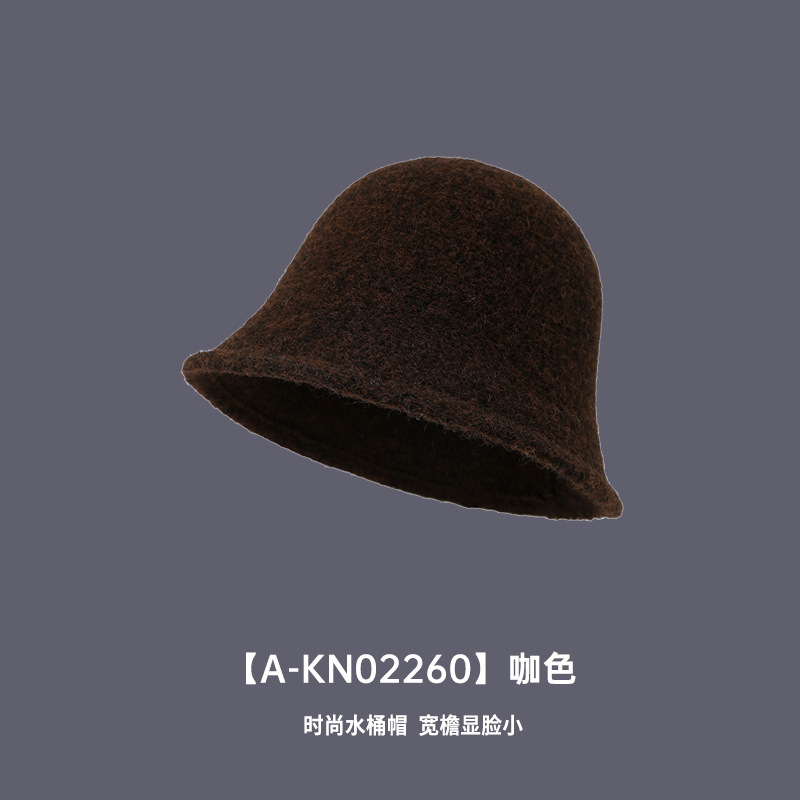 高级感台灯帽女生气质素雅纯色盆帽冬季保暖素颜遮脸水桶帽渔夫帽|undefined