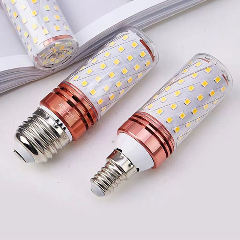 Bombilla LED E14 E27 con base de rosca grande, bombilla tipo maíz, luz blanca, luz tricolor, bombilla tipo vela, ajustable, de bajo consumo, regulable