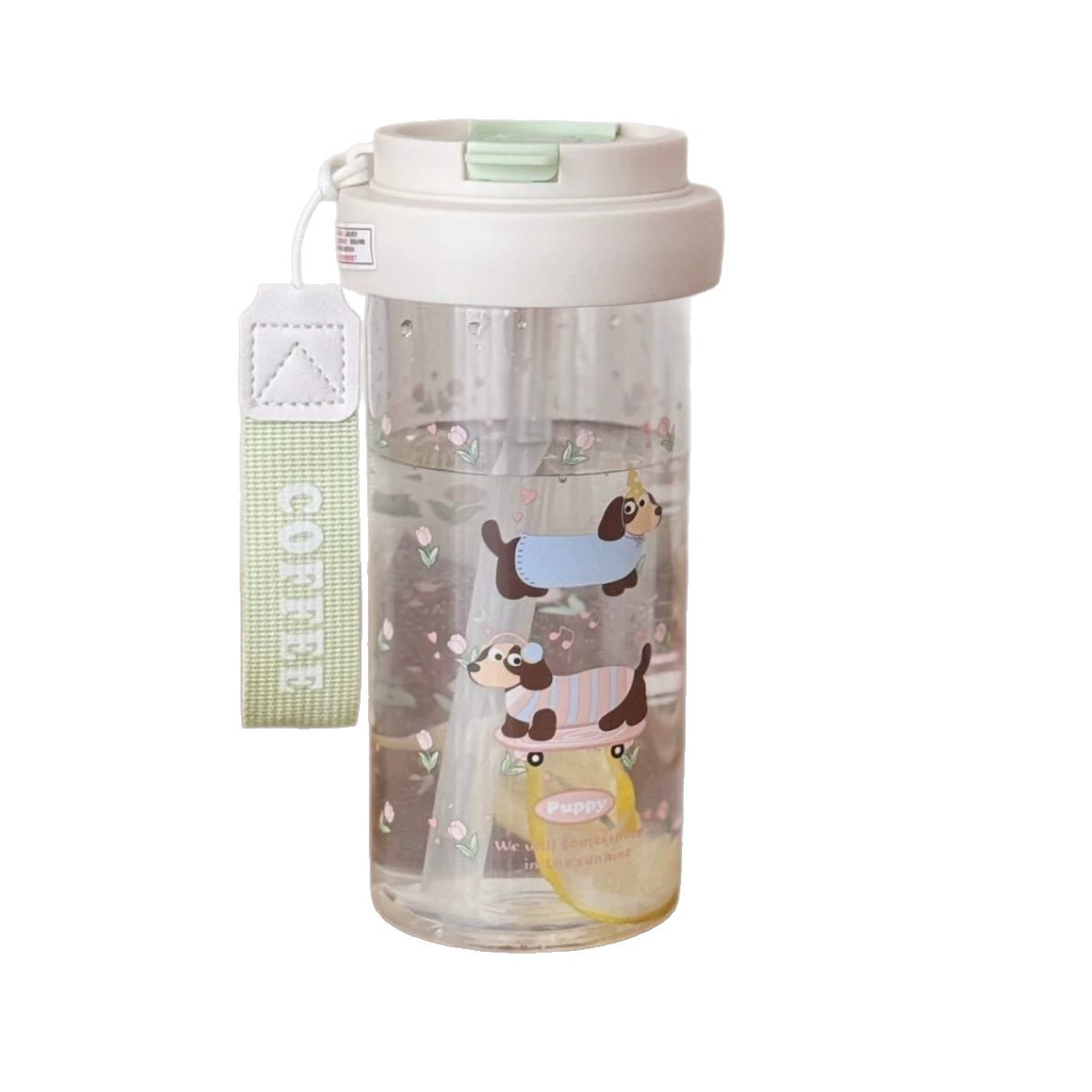 Cute high quality capacious handheld summer plastic glass for students