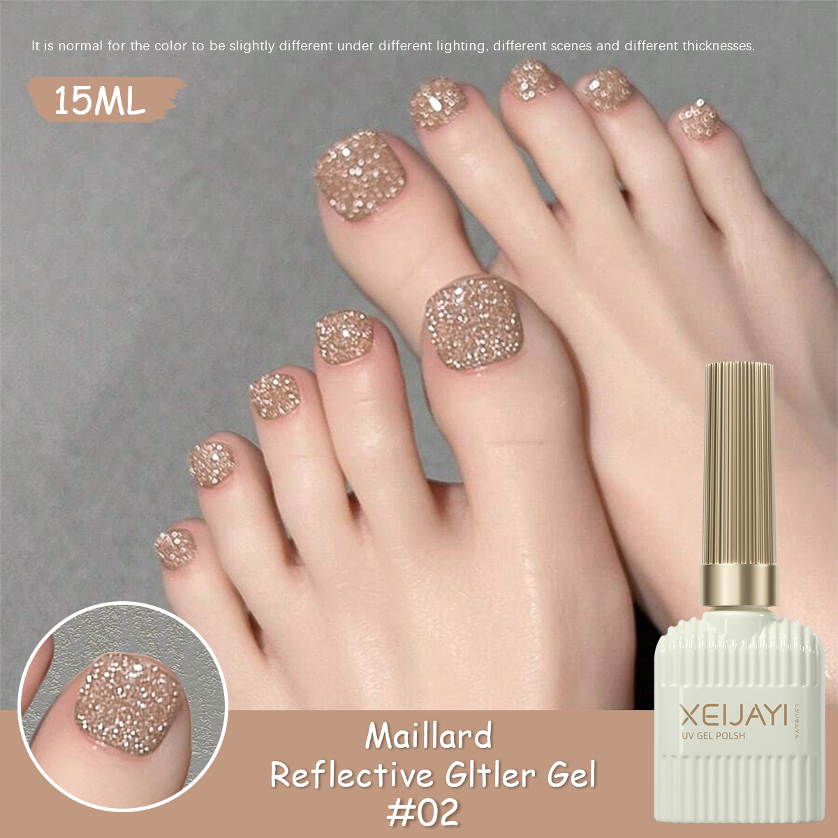 Esmalte de Uñas Gel Reflejante Efecto Brillante, Secado Rápido para Manicura image 1