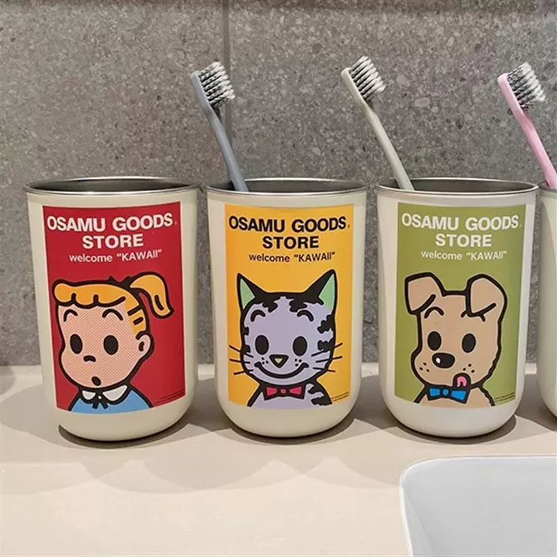 Милая чашка для чистки зубов Haradaji, чашка для мытья из нержавеющей стали 304, бытовая детская чашка для полоскания рта, студенческое общежитие, ценная