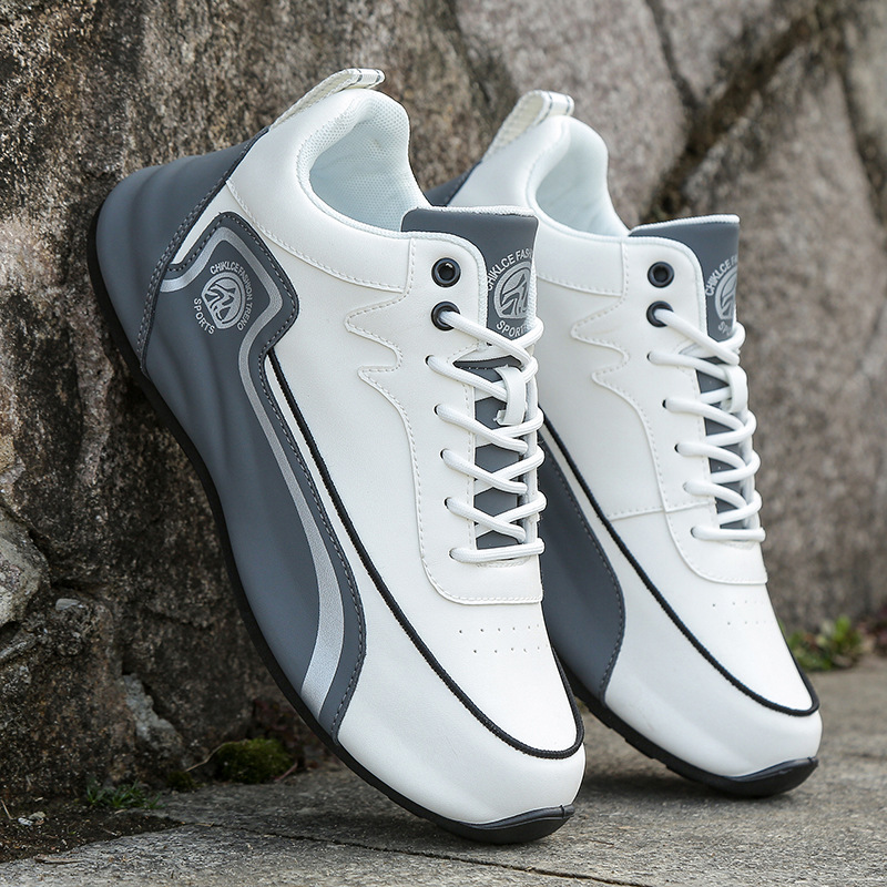 Herren Racing Sneaker Freizeitschuhe Klassisch Weiß Blau Design_voghion.com