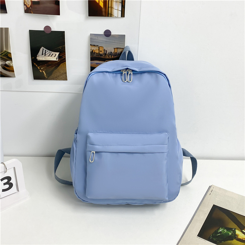 Mochila de gran capacidad casual ins estilo mochila de viaje niñas estilo coreano color sólido simple estudiante de secundaria
