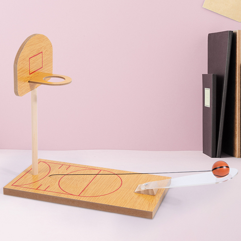 Mini juego de máquina de baloncesto divertido de madera creativa transfronteriza para niños