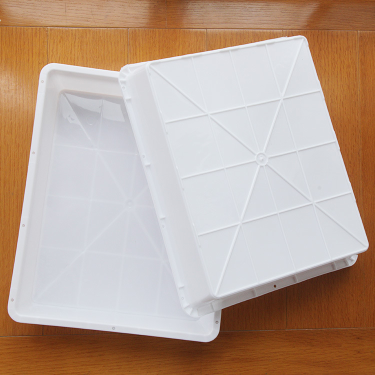 塑料冰盘 白色长方形格子 无盖收纳盒 日用百货批发 收纳箱无盖