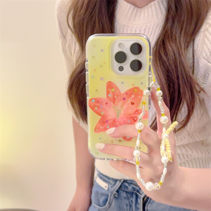 Estrella de color coreana flor de la isla para Apple 15Pro/16Pro funda para teléfono móvil 14/13 nueva 16ProMax mujer