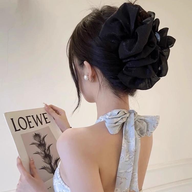 蓬松云朵泡泡抓夹女2025新款大号发量多鲨鱼夹后脑勺发夹发饰韩版|undefined