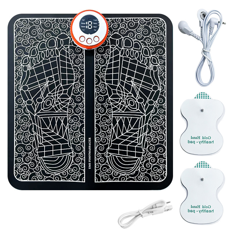 Masajeador de pies EMS con impulsos, almohadilla de fisioterapia, recargable USB