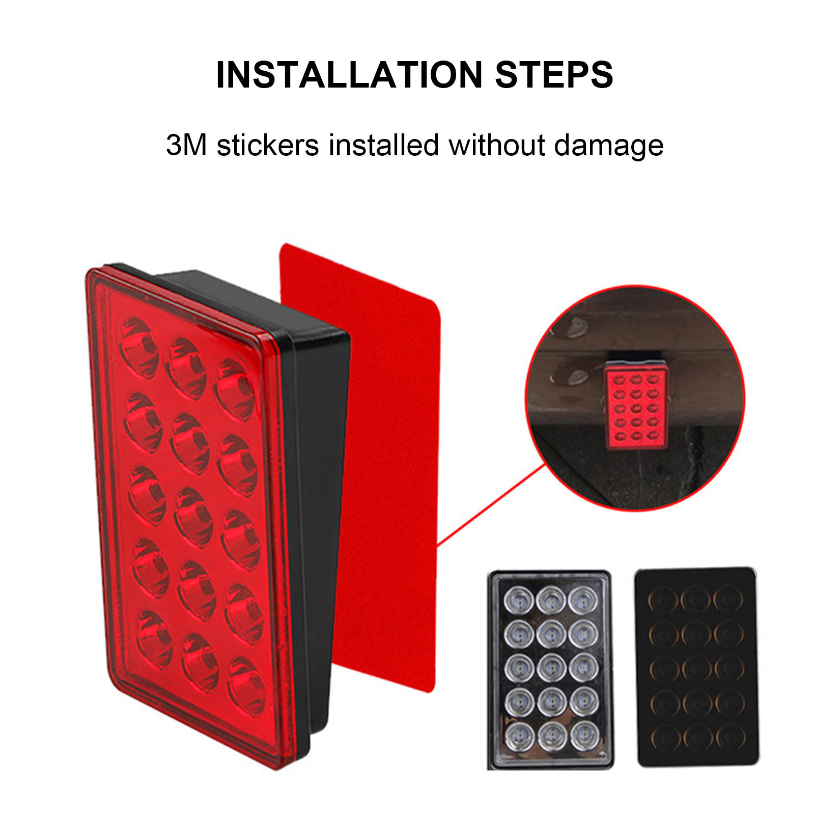 F1 Led luz de freno la motocicleta del coche indicador estacionamiento advertencia luz trasera cuadrada marcha atrás estroboscópica