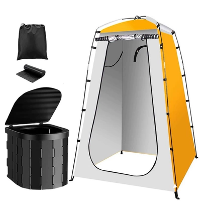 Style Mobile Bathing Room, Fishing — Avtomobil dam çadırları - orange-tent-black-toilet-12-curing-agent-12-garbage-bags-single-tent