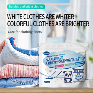 Laundry Bubble Paper Decontamination Long-Lasting Fragrance Factory Direct Sales Concentrated Laundry Tablets English Laundry Cleaning Tablets 60 Tablets
