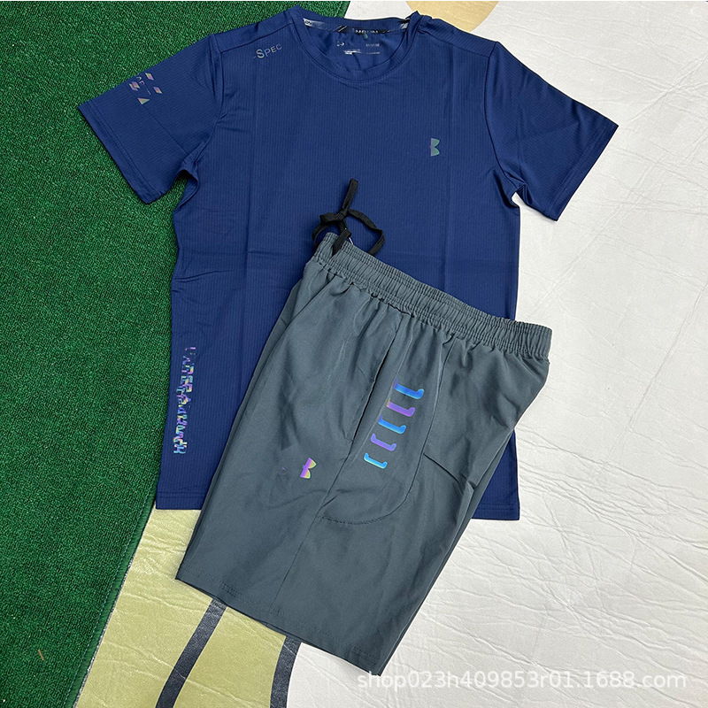 Hombres nuevos al por mayor deportes de secado rápido transpirables de manga corta camiseta de entrenamiento de hielo suelta chaqueta casual fitness