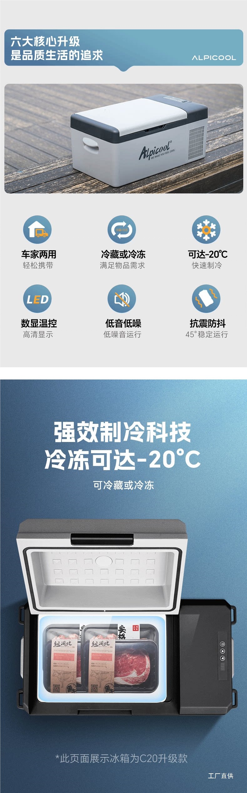 Ice Tiger Car Refrigerator 24V for Large Trucks, Household Freezer, Car Compressor Cooling, 12V Small Refrigerator Dual-Use