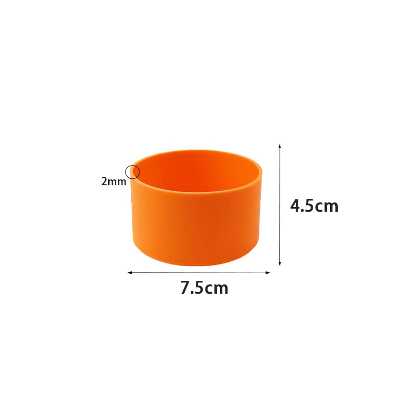 실리콘 컵 커버*원형*7.5*4.5cm*주황색