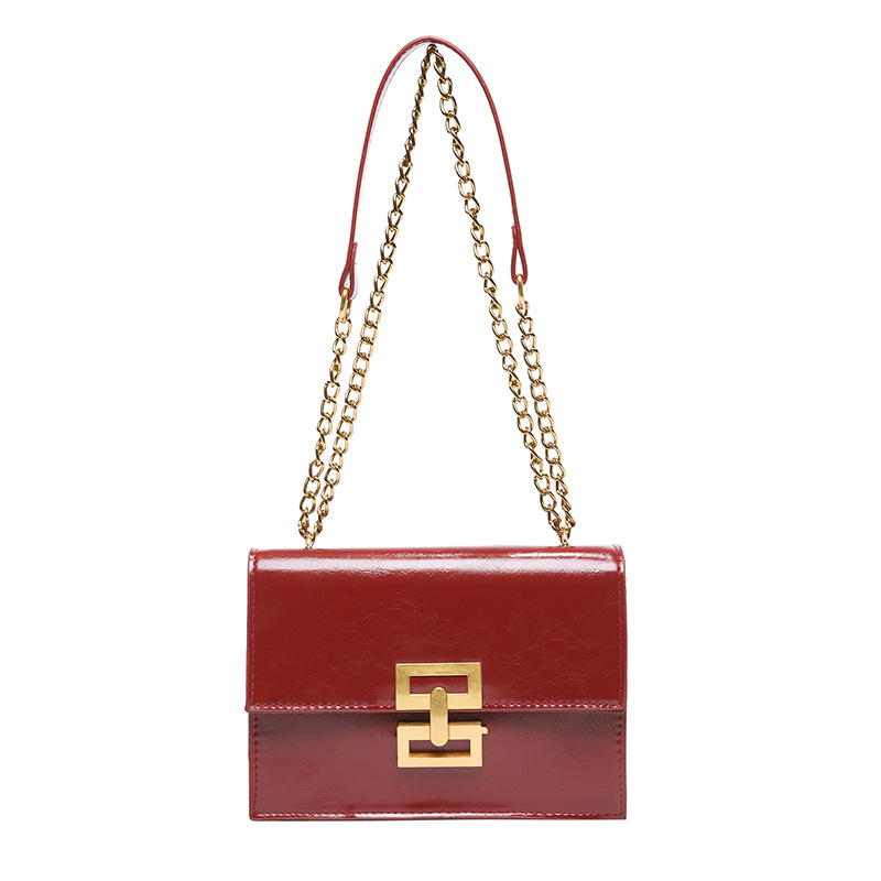 2025 nueva tendencia bolso de hombro europeo y americano bolso de mujer retro cadena de moda bolso pequeño bloqueo textura mochila