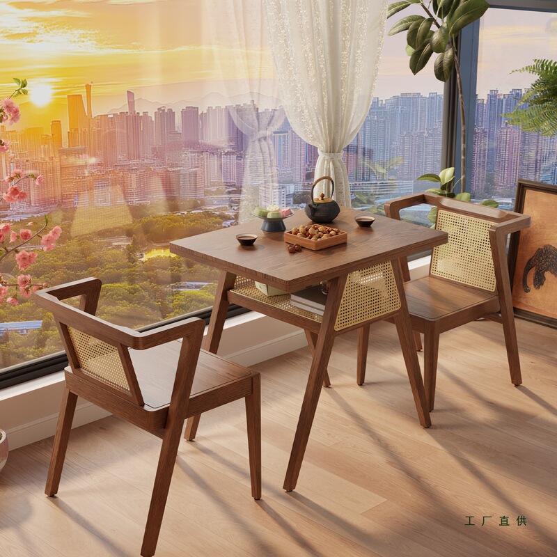 Balcony Small Table and Chair Set, Three-Piece Set, Solid Wood, One Table and Two Chairs, Creative Leisure Tea Table and Chair Combination for Small Apartments Balcony Small Table and Chair Set, Three-Piece Set, Solid Wood, One Table and Two Chairs, Creative Leisure Tea Table and Chair Combination for Small Apartments