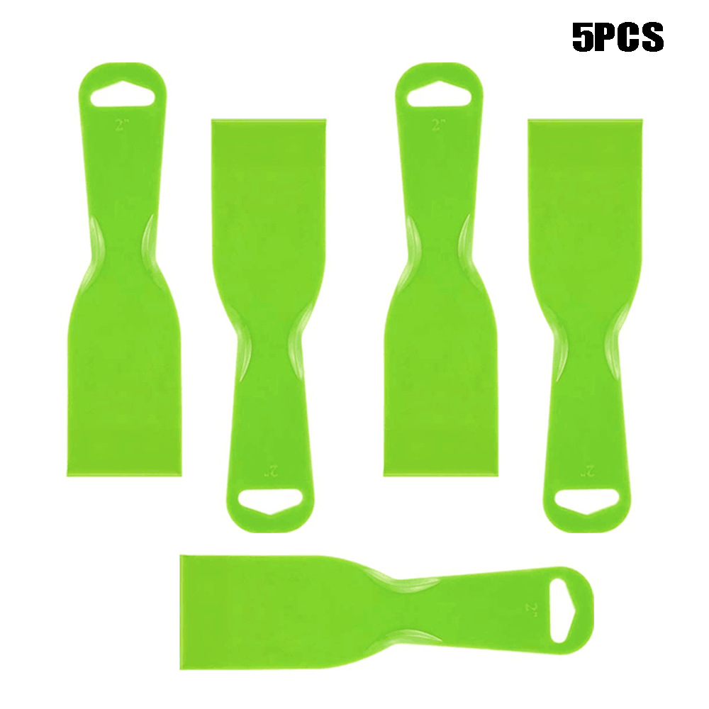 5件套2英寸绿色塑料刮刀油灰刀汽车贴膜贴花墙纸烘焙刮板