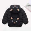 Black down jacket, with little bears