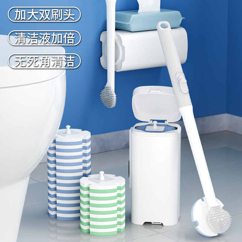 New Multifunctional Disposable Toilet Brush, Bathroom Cleaning Artifact, Comes with Cleaning Fluid, Replaceable Toilet Cleaning Brush