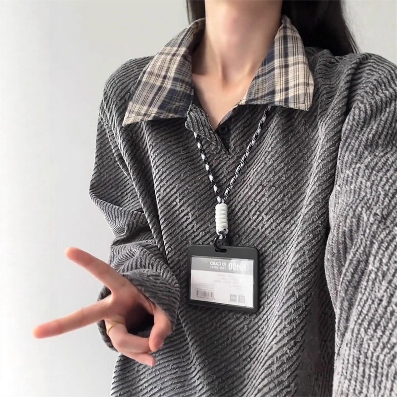 Fake Two-Piece Plaid Splicing Knitted Polo Shirt Men's Autum Small Fragrant Lapel Sweatshirt American Long-Sleeved Bottoming Shirt