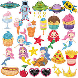 现货爆款DIY钻石贴画儿童随意贴纸5d满钻创意女孩卡通礼物批发