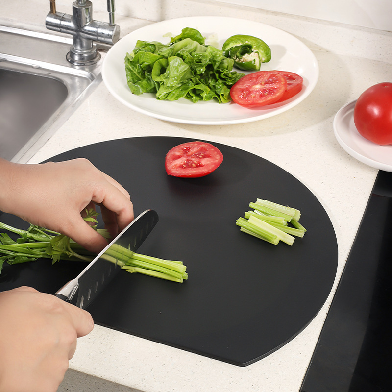 Cross-Border Tpu Food Grade D-Type Semicircular Cutting Board, Mildew-Proof and Antibacterial, Double-Sided, Heat-Resistant and Dishwasher-Safe Kitchen Chopping Board