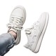 Men's shoes, summer trendy brand, versatile casual star board shoes  leather surface waterproof, sports thick sole, and increased height small white trendy shoes