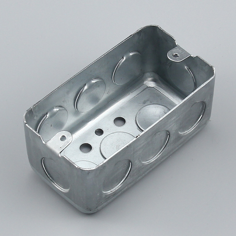 120型美式暗装接线盒 美标墙壁开关镀锌板铁盒 美规插座安装底盒