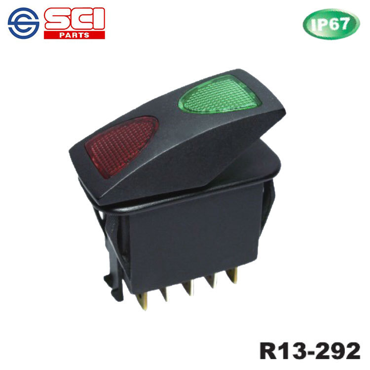 台湾原厂SCI新进R13-292 汽车农业机械 带灯防水IP67翘板拔动开关