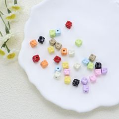 合金奶酪手机链方块串珠手工diy彩色卡通饰品配件烤漆手链钥匙扣