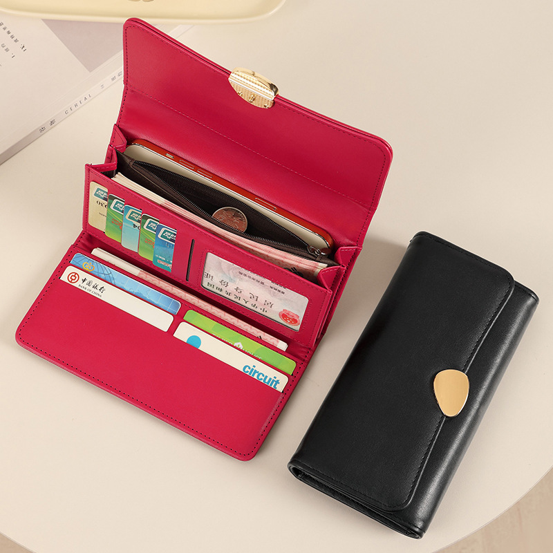 Nuevo tipo de billetera para mujeres, nicho de alta calidad, textura de cuero, bolso de cambio, bolso de tarjetas, bolso de mano simple para niñas