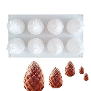 8连松果138巧克力饼干模蛋糕模具雪糕糖果硅胶模具