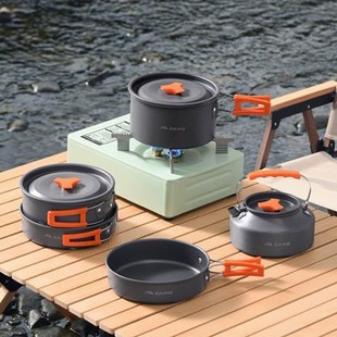 Daimai Dm-9005 Portable Folding Pot Set Outdoor Camping Picnic Frying Pan Soup Pot Kettle Three-Piece Set Group Purchase Batch