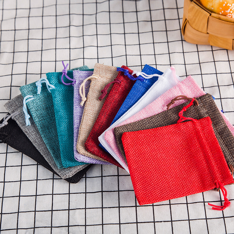 厂家直供 尼龙绳仿麻袋束口抽绳袋 多色礼品首饰收纳包装袋