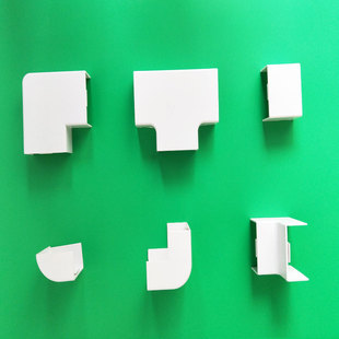 PVC Wire Trough Accessories Square Flame Retardant Surface-mounted Wire Trough Flat Curved Positive Corner Inner Corner Tee Plug Terminal Outer Corner Accessories