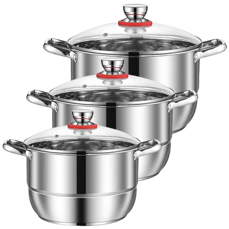 輸出セット調理器具ステンレス厚手スープ鍋蒸し鍋三点セット四点セットCookware set調理器具|undefined