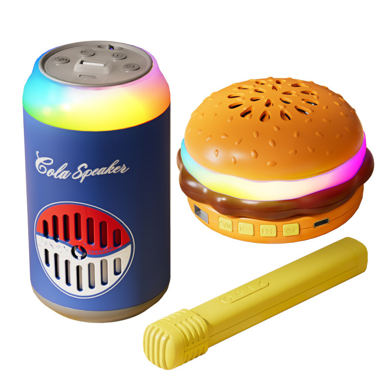ハンバーガー フライド ポテト コーラ カラオケ オーディオ缶 ワイヤレス Bluetooth スピーカー サブウーファー ミニ小型スピーカー ポータブル|undefined
