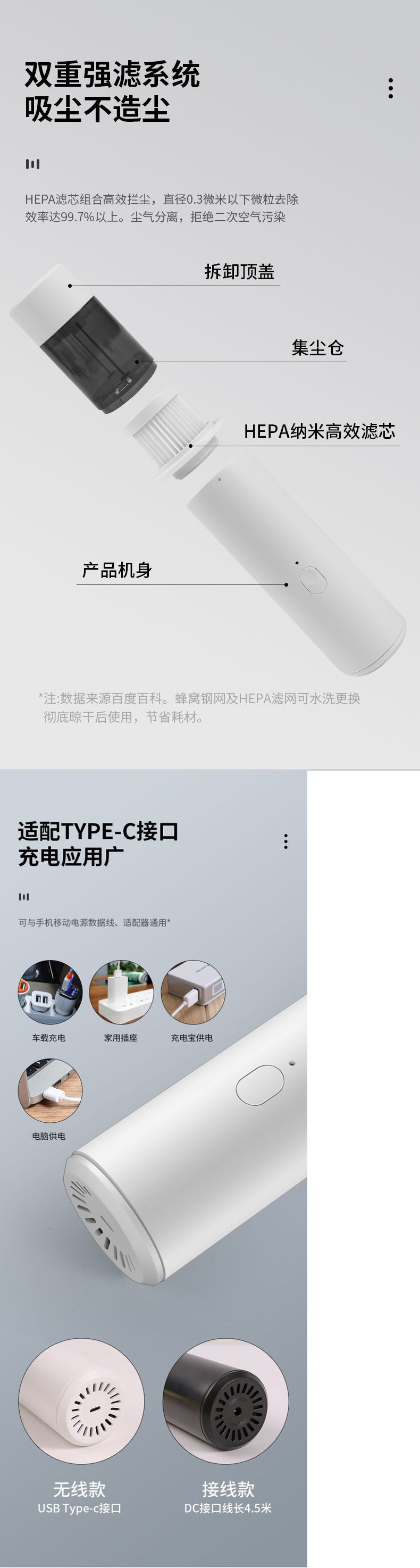 New handheld portable dual-use wireless vehicle super strong suction car vacuum cleaner high power