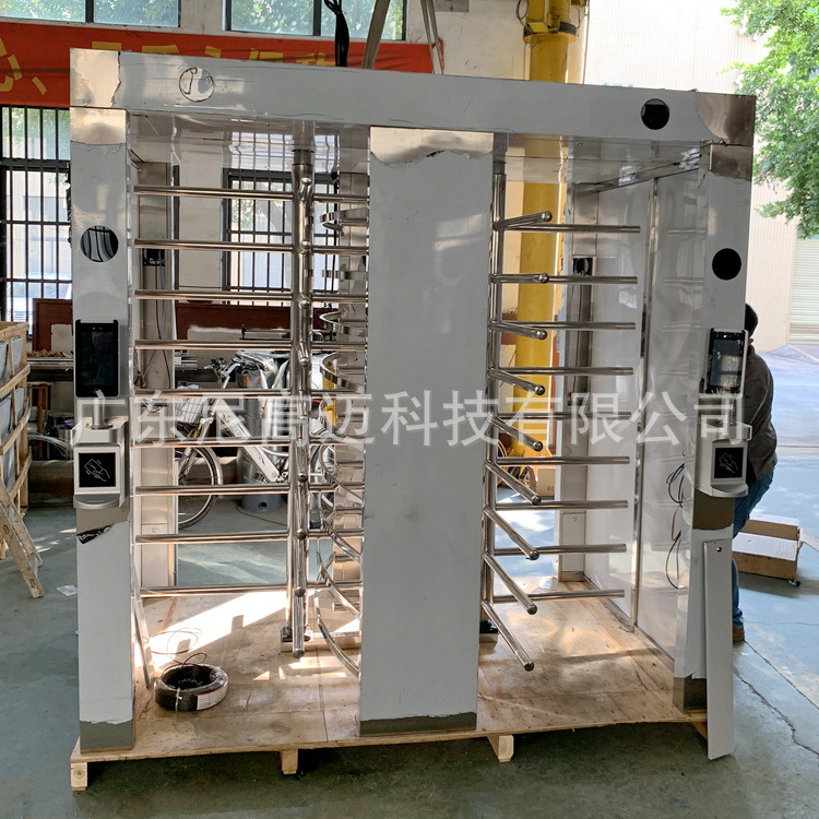 不锈钢人脸识别双通道全高转闸单双向门只进不出辊闸机监狱旋转门