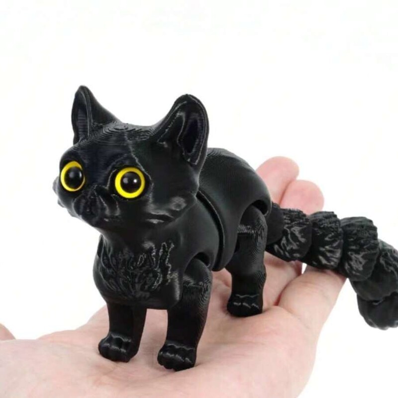 3D Printed Kitten with Retractable Tail, Popular Movable Children's Gift Toy, Creative 3D Design 3D Printed Kitten with Retractable Tail, Popular Movable Children's Gift Toy, Creative 3D Design
